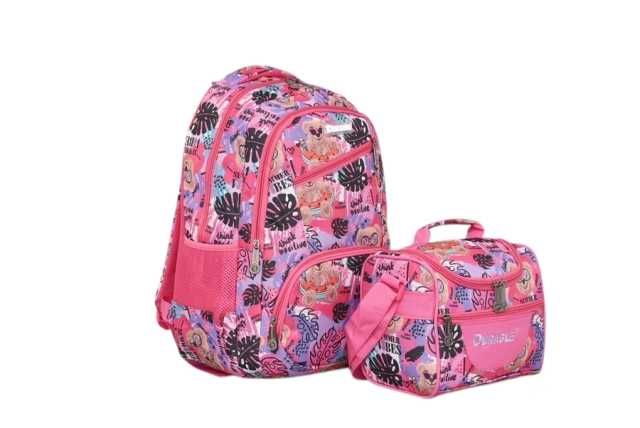 Комплект раница и чанта за храна, За ученици, Розов
