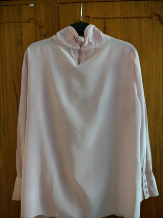 Bluza Alba Moda din matase 100%, roz pudrat, noua, mar L-44