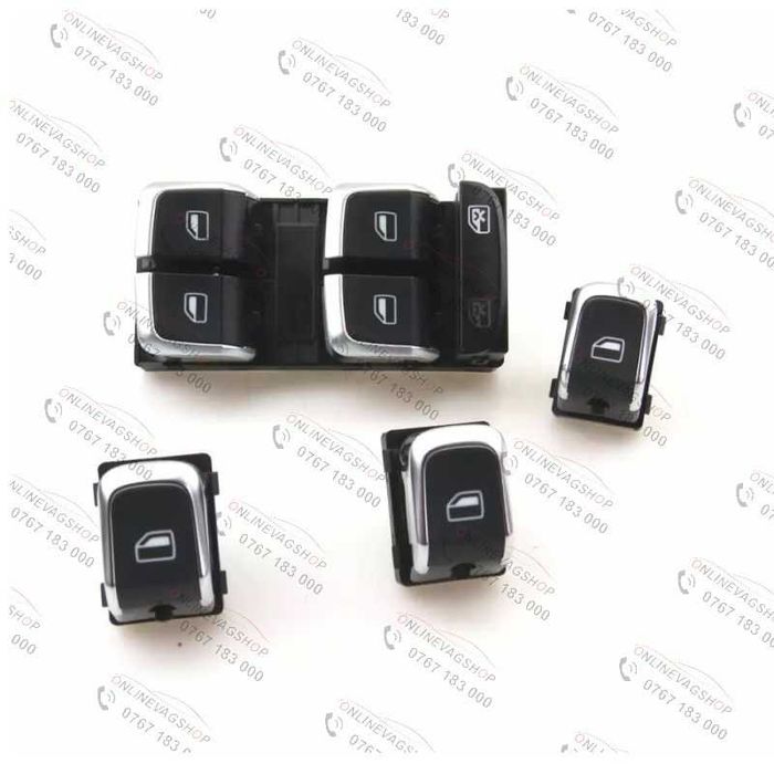 Butoane geam electric ornament crom Audi A4 B8, A5, Q5
