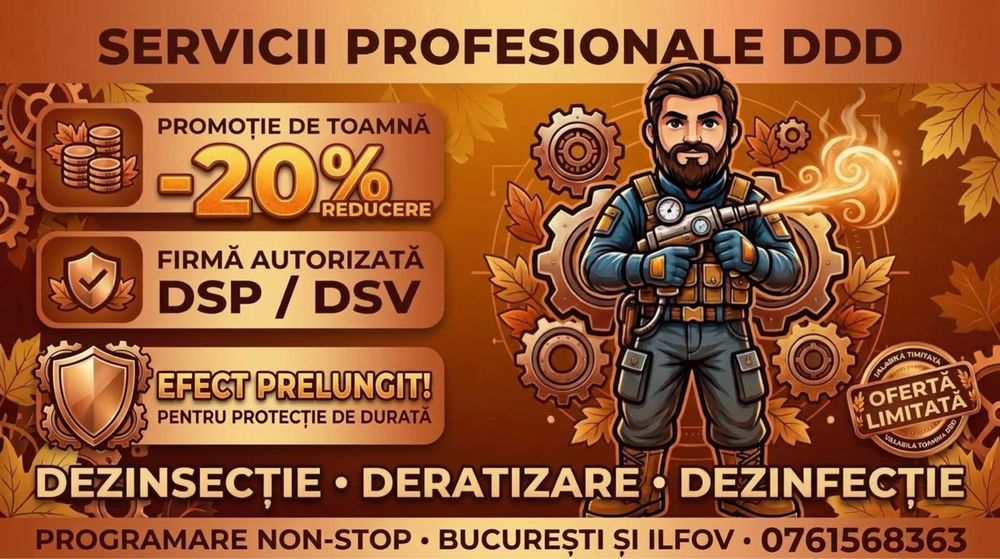 Dezinsectie Plosnite Gandaci & Deratizare Bucuresti Ilfov Non Stop - Garantat 100%