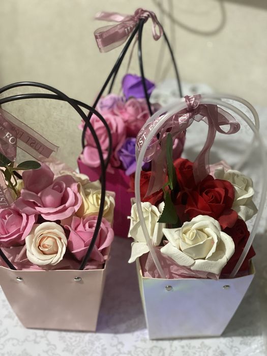 Букет из мыльных роз