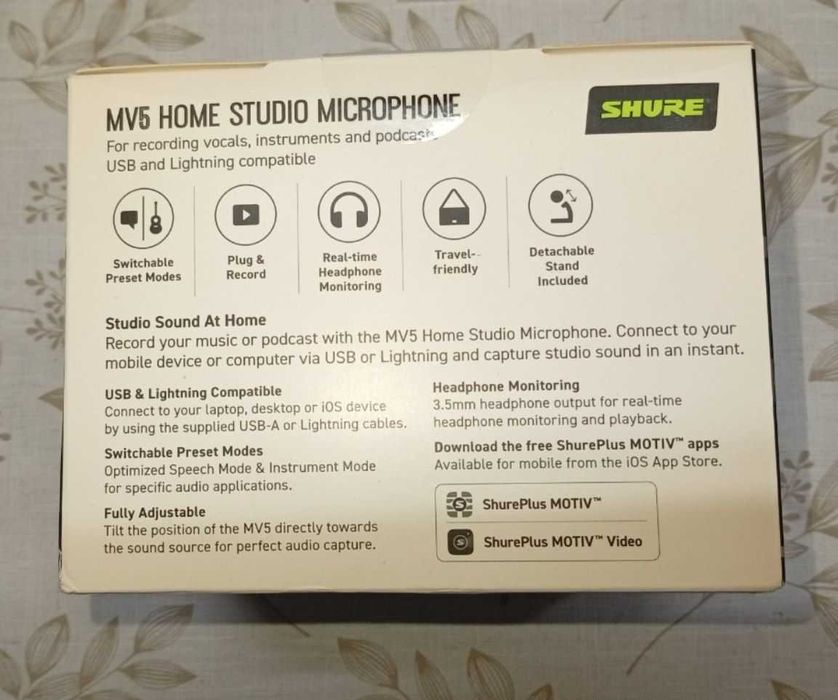 Микрофон Shure MV5 Home studio microphone