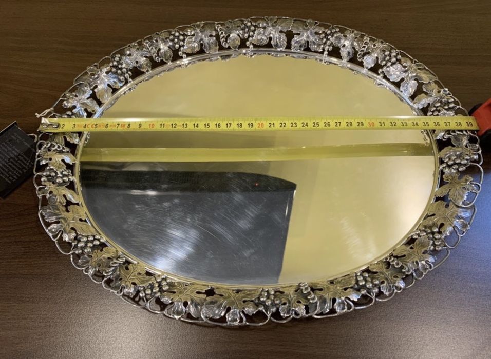Superba tava argint 800 vechi/semnata 1153 gr (UNICAT)