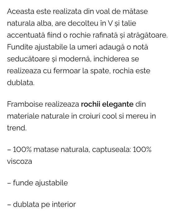 Rochie cununie / ocazie din mătase albă