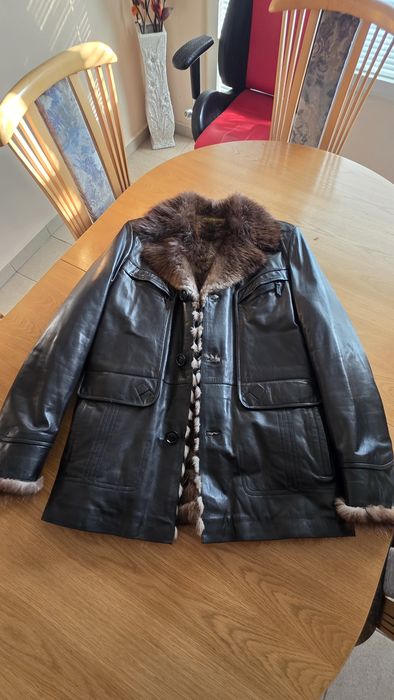 Мъжко яке(палто) - естествена кожа с косъм, размер L