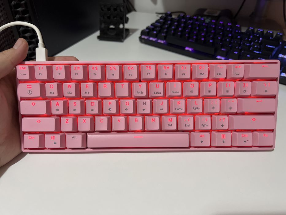 Vand tastatura HK Gaming GK61 Roz