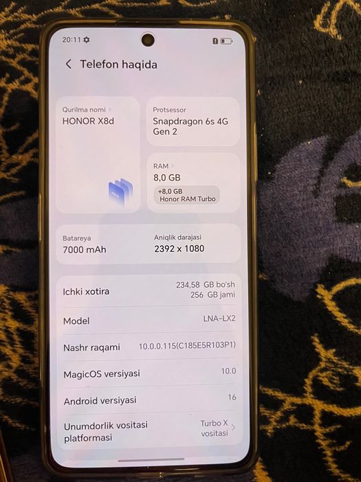 Honor x8d новый телефон