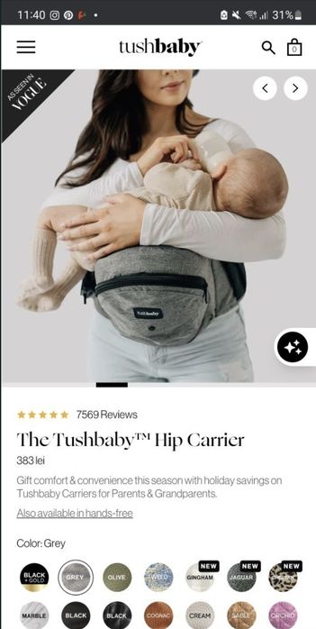Port bebe ergonomic Tushbaby