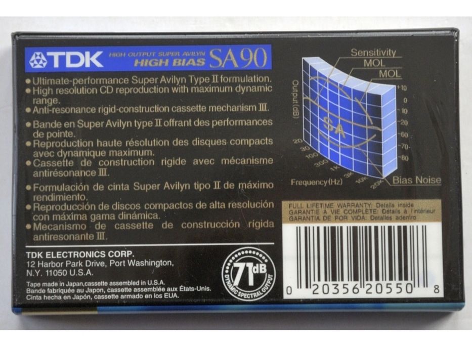 Caseta Audio TDK SA90 USA Japan