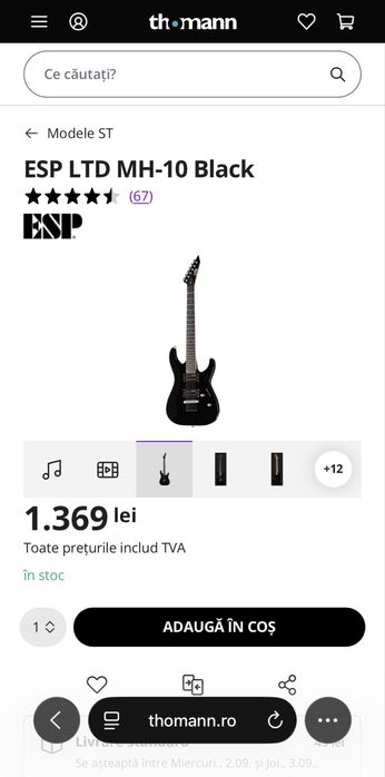 Chitara electrica neagra ESP LTD MH-10