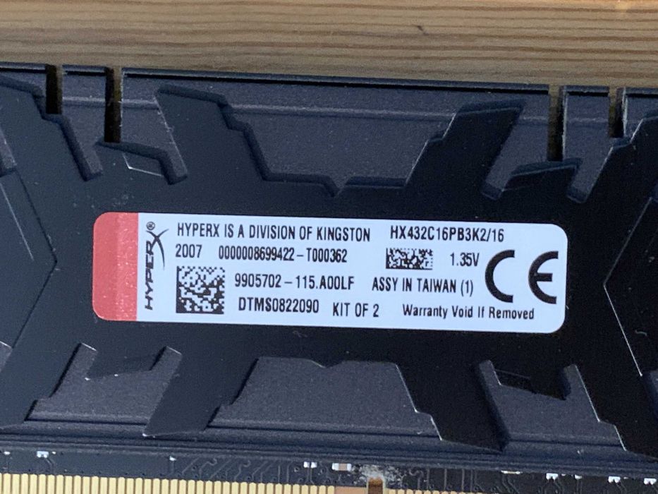 16GB (2x8GB) 3200 MHz DDR4 RAM Kingston HyperX Predator