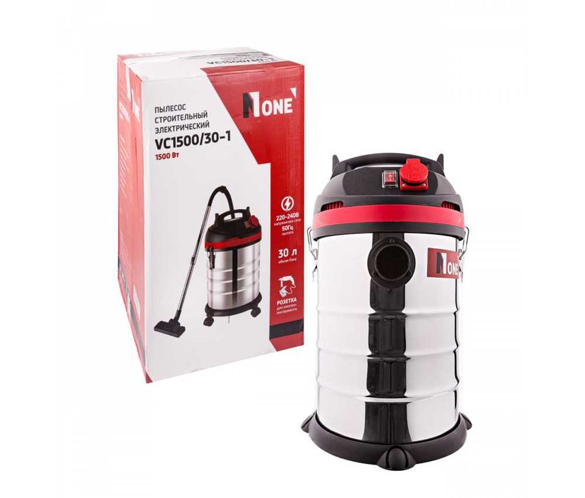 Пылесос строительный NUMBER ONE VC1500/30-1, 30 л, 3м-шл, пылесборнк