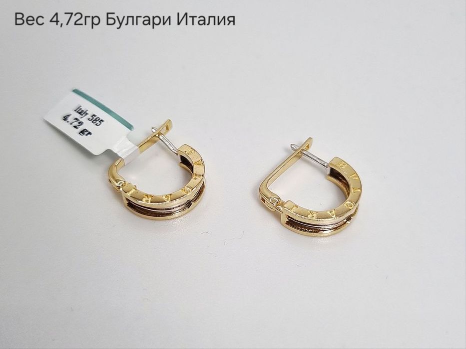 Золотые серьги Булгари