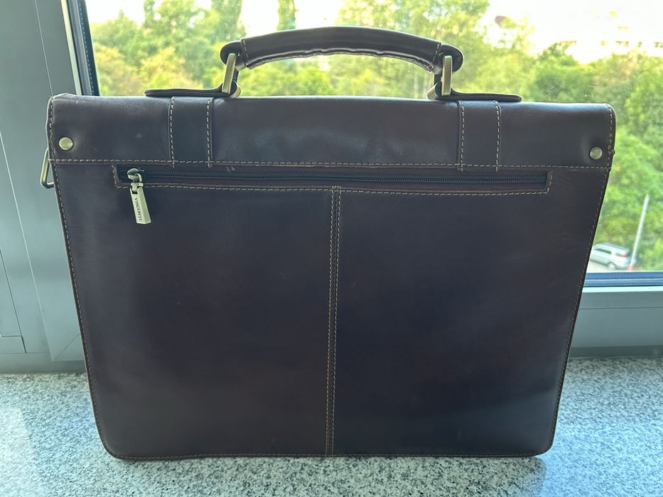 Мъжка кожена чанта за лаптоп и документи Visconti