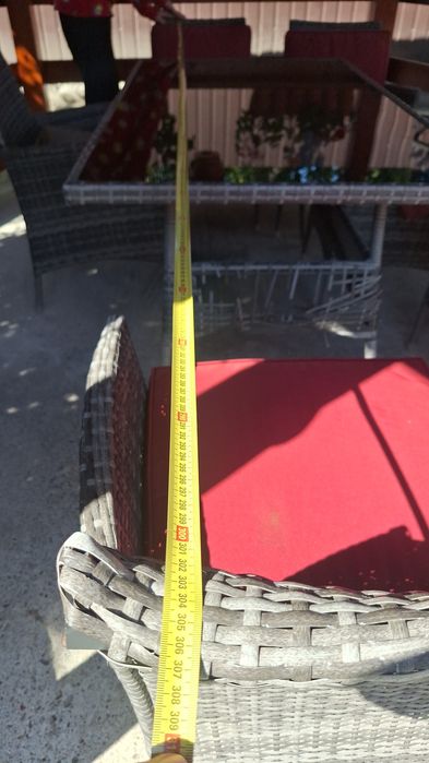 Masa cu blat din sticla +6 scaune+perne șezut (1.50×80)