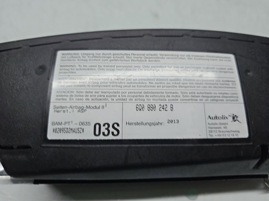 Airbag lateral dreapta Skoda Fabia 2 (5J, 542) [Fabr 2007-2014] 6Q0880