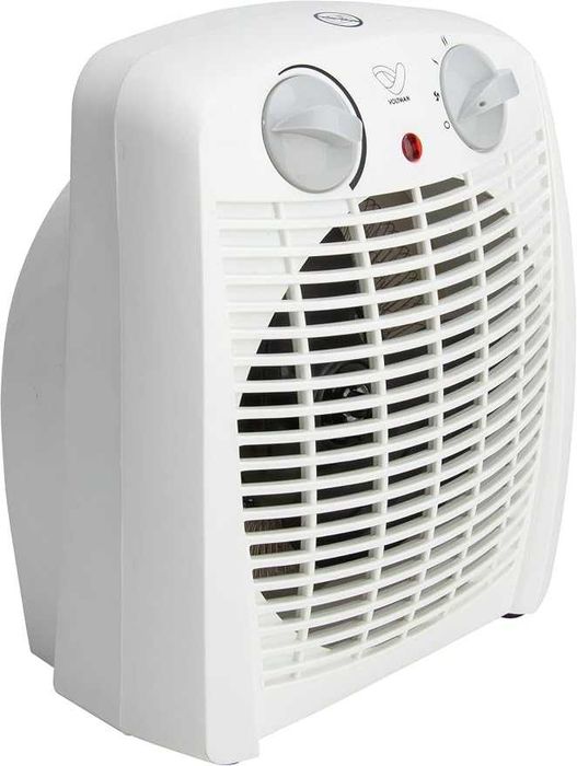 Вентилаторна печка DIO 2000 W с регулируем термостат, 2 степени на отопление и 3 режима, бяла