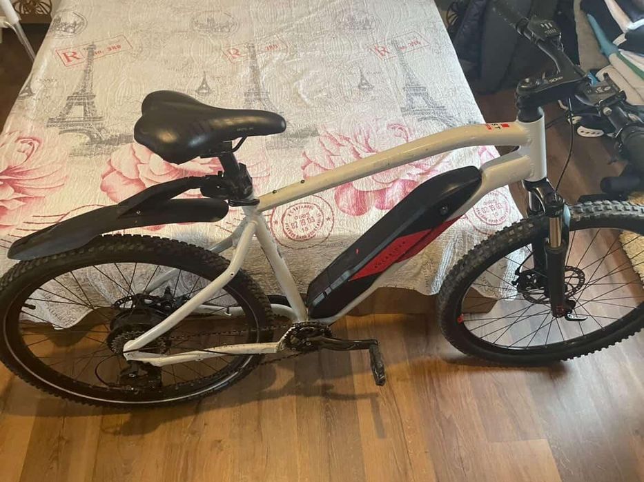 Bicicleta MTB electrica  E-ST 100 27.5" alb rosu