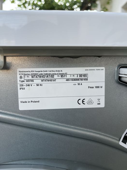Сушилня SIEMENS IQ500 1000W 8кг