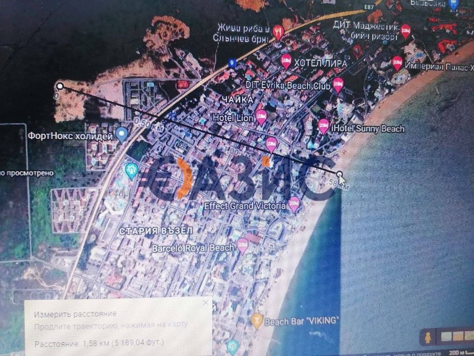 Парцел с възможност за преобразуване за строителство, Слънчев Бряг,