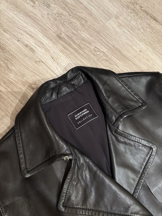 Кожаное пальто женское