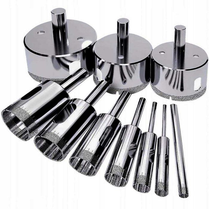 Комплект 10бр. диамантени боркорони за стъкло, фаянс, 6-68мм, BIGSTREN