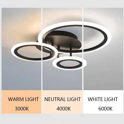 Абажур кръгове 42W LED лампа стена, 3 вида светлина бяла нова дизайн