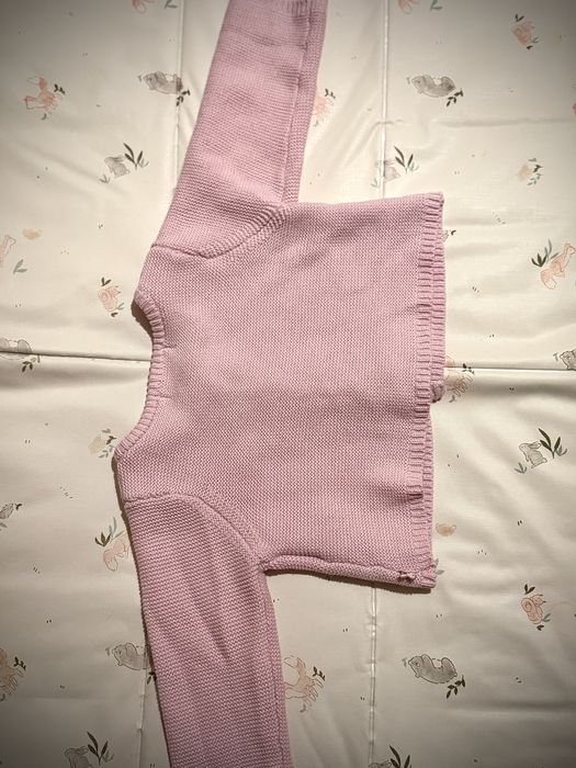 Pulover/cardigan tricotat, roz, 3-6 luni, Mon Premier Major