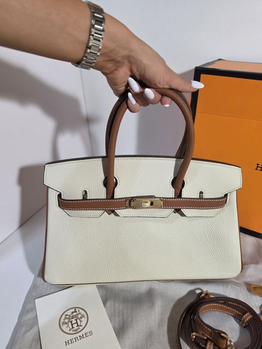 Налична чанта Hermes Birkin двуцветна