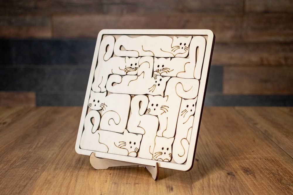 Дървен пъзел "Котешко царство"