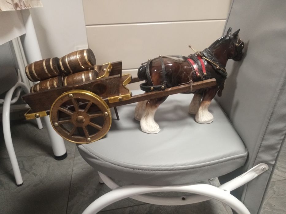 Cal cu caruta foarte vechi,