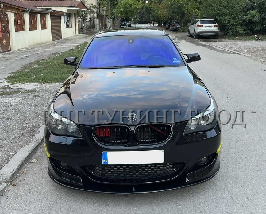 Преден лип спойлер за бмв е60 е61 м5 / bmw e60 e61 lip spoiler m5 / добавка за предна броня със сплитери / нож