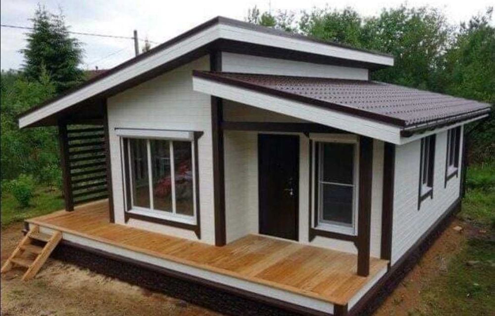 Vand casa modulara tip modern pe structura metalica, 10m x 10m