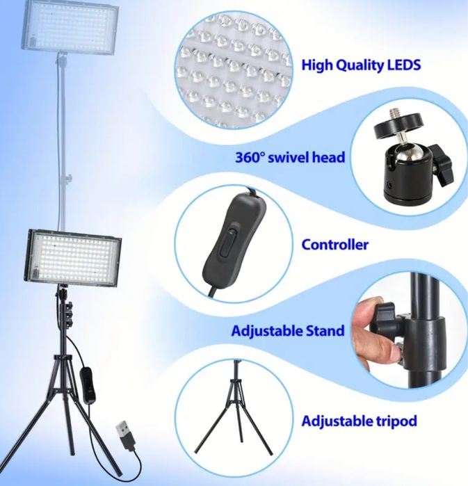 Лед фенер със 144 леда със стойка