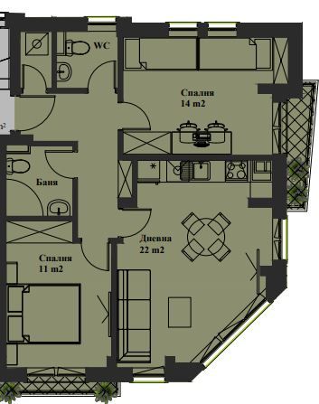 Продава се Тристаен апартамент в София, Банишора - 91 кв.м за 2288 €/кв.м - Снимка #3