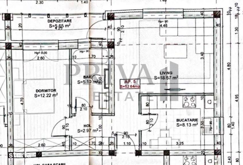 Apartament decomandat 2 camere, 53 mp, etaj 2, Jupiter Giroc