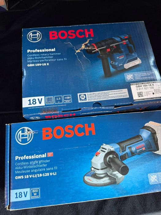 Bosch set rotopercutor ,polizor pe acumulator