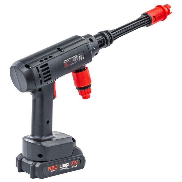Pistol de spalat cu presiune cu acumulator, 60 bar, Red Technic