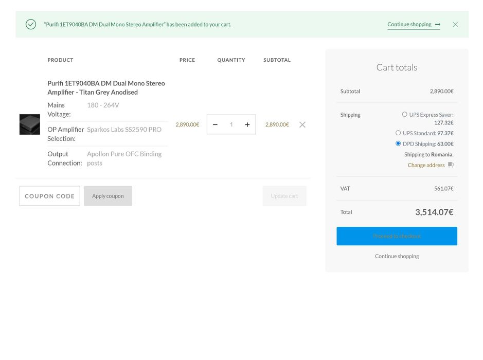 Amplificator Apollon Purifi 1ET9040BA Dual Mono Stereo Amplifier