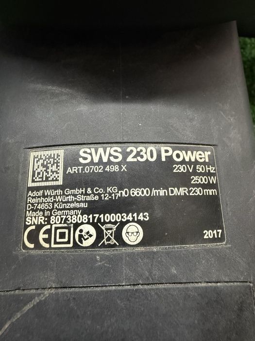 Голям шлайф на Wurth SWS 230 POWER