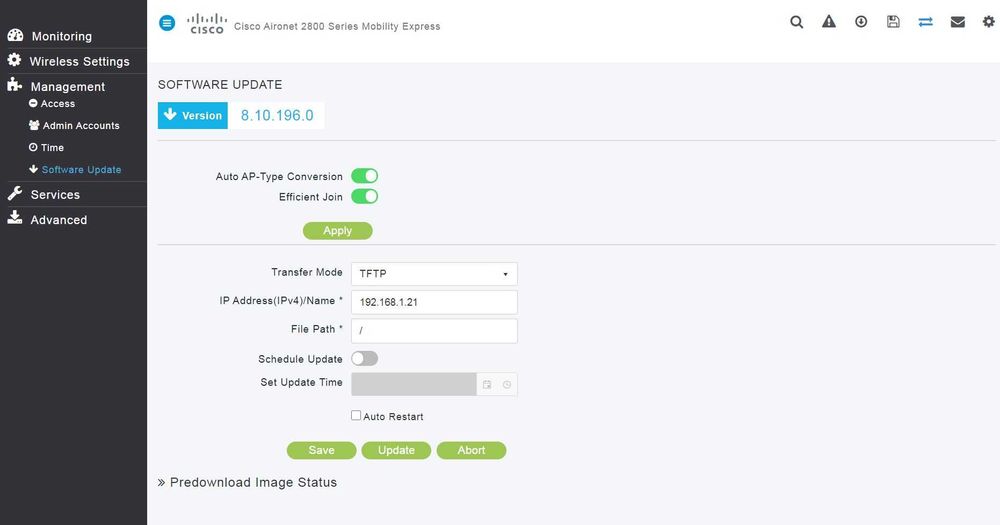 Cisco AIR - AP 2802I Mobility Express + AIR - CAP 3702I WLC