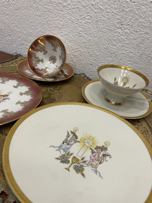 Немски чаши за кафе от порцелан троен сет