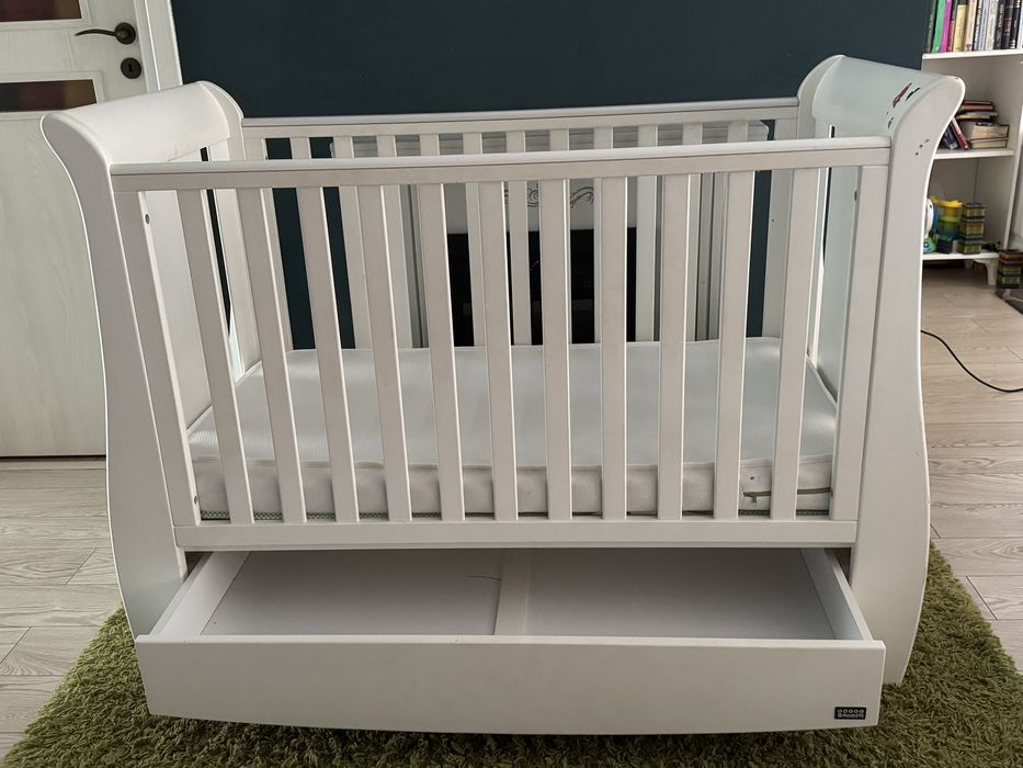 Pătuț bebeluși Tutti Bambini cu sertar - Reglabil pe înălțime