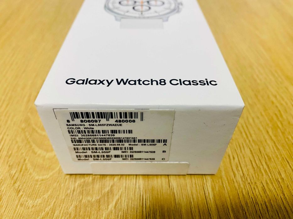 ЧИСТО НОВ !!! НЕРАЗПЕЧАТАН !!!  SAMSUNG Galaxy Watch 8 Classic L505 White 46mm, GPS, LTE