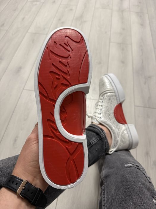 Adidasi Barbati Louboutin Argintiu!