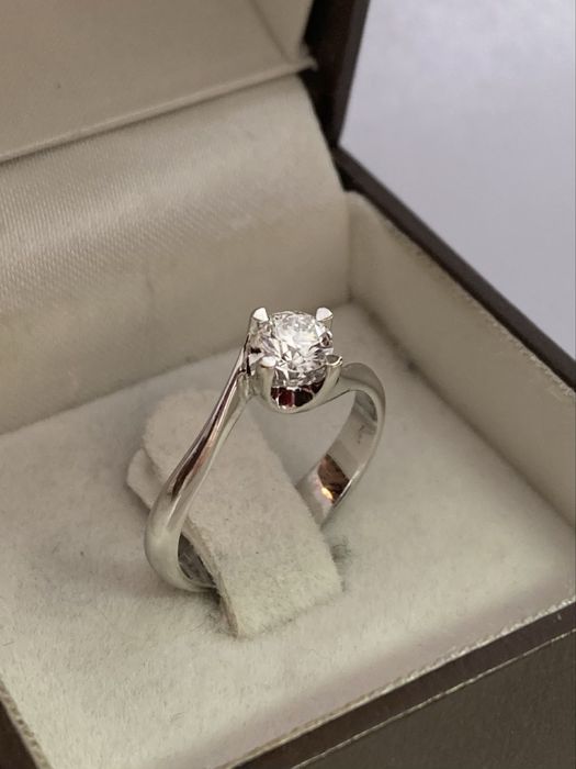 Inel Teilor aur alb 18kt.cu diamant 0.42ct