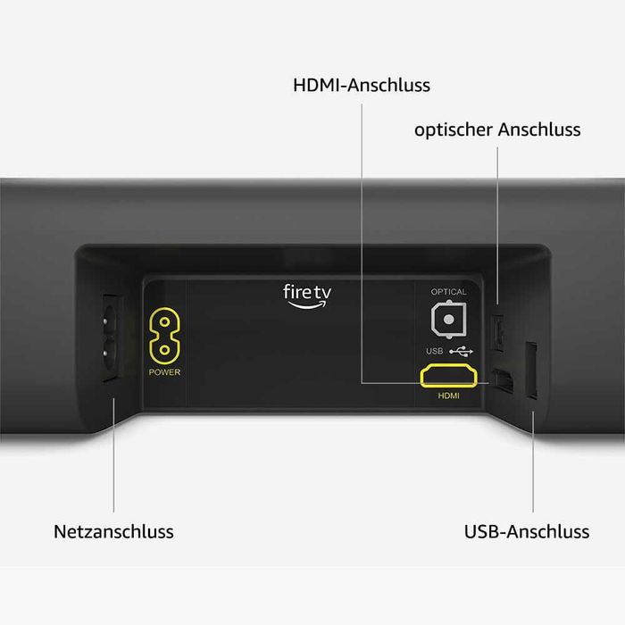 Саундбар Amazon Fire TV, 2.0 speaker DTS Virtual: X and Dolby Audio