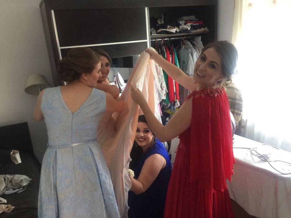 Rochie lunga matase cu pliseuri