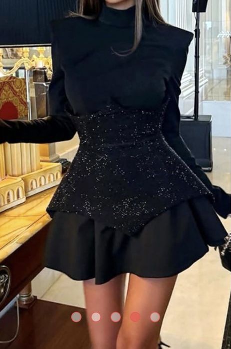 Рокли с пайети, сатен mango, nakd