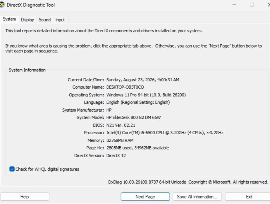 MiniPc Hp Ellite 800 G2 cu i5, SSD 256GB, RAM 32GB, WiFi/BT